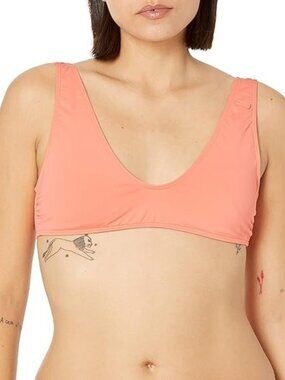 Roxy Elongated Tri Bikini Swim Top Fusion Coral ( L )